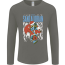 Christmas Parody Santalorian Funny Xmas Mens Long Sleeve T-Shirt Charcoal