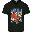 Christmas Parody Santalorian Funny Xmas Mens V-Neck Cotton T-Shirt Black