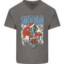 Christmas Parody Santalorian Funny Xmas Mens V-Neck Cotton T-Shirt Charcoal