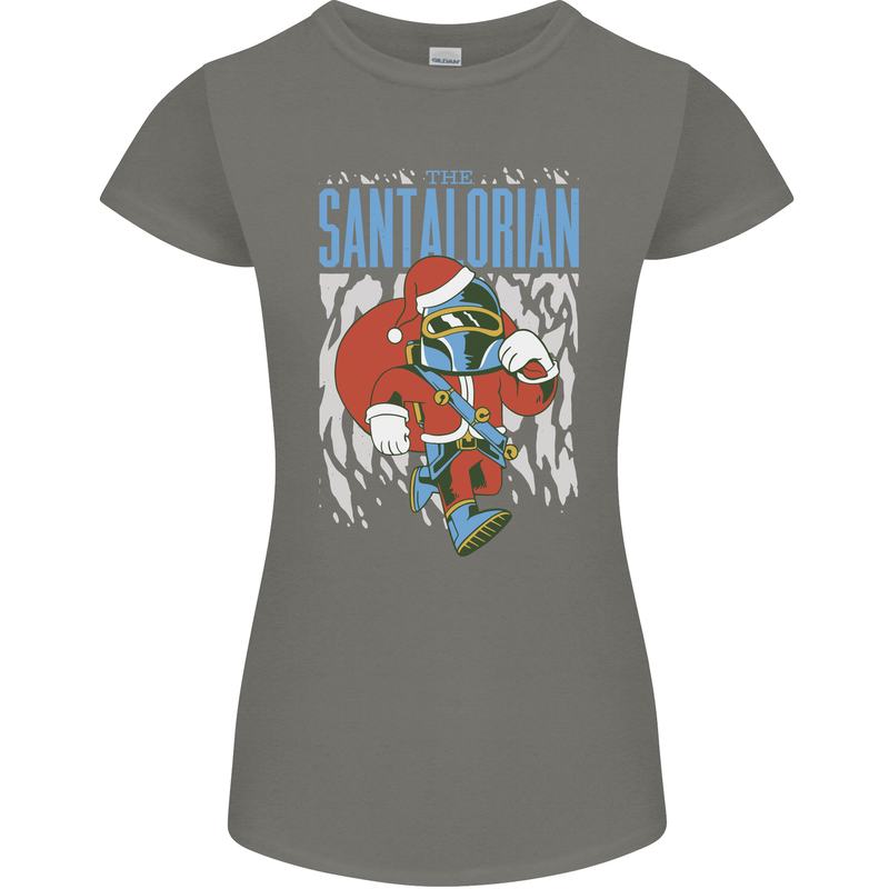 Christmas Parody Santalorian Funny Xmas Womens Petite Cut T-Shirt Charcoal