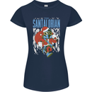 Christmas Parody Santalorian Funny Xmas Womens Petite Cut T-Shirt Navy Blue