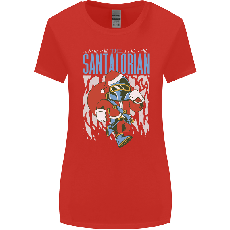 Christmas Parody Santalorian Funny Xmas Womens Wider Cut T-Shirt Red