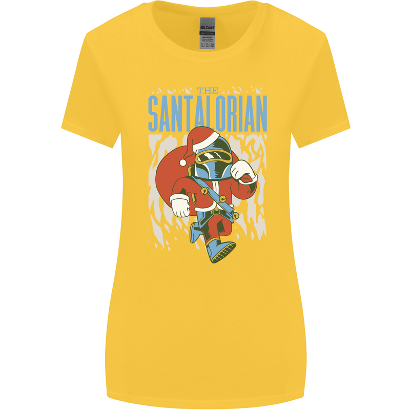 Christmas Parody Santalorian Funny Xmas Womens Wider Cut T-Shirt Yellow