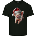 Christmas Pig Wearing Xmas Hats Piglets Kids T-Shirt Childrens Black