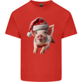 Christmas Pig Wearing Xmas Hats Piglets Kids T-Shirt Childrens Red