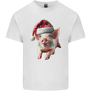 Christmas Pig Wearing Xmas Hats Piglets Kids T-Shirt Childrens White