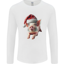 Christmas Pig Wearing Xmas Hats Piglets Mens Long Sleeve T-Shirt White