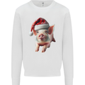 Christmas Pig Wearing Xmas Hats Piglets Mens Sweatshirt Jumper White