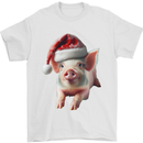 Christmas Pig Wearing Xmas Hats Piglets Mens T-Shirt 100% Cotton White