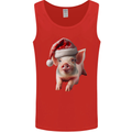 Christmas Pig Wearing Xmas Hats Piglets Mens Vest Tank Top Red
