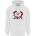 Christmas Piglets Wearing Xmas Hats Pig Childrens Kids Hoodie White