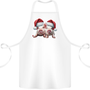 Christmas Piglets Wearing Xmas Hats Pig Cotton Apron 100% Organic White