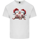 Christmas Piglets Wearing Xmas Hats Pig Kids T-Shirt Childrens White