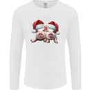 Christmas Piglets Wearing Xmas Hats Pig Mens Long Sleeve T-Shirt White
