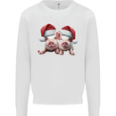 Christmas Piglets Wearing Xmas Hats Pig Mens Sweatshirt Jumper White