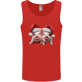 Christmas Piglets Wearing Xmas Hats Pig Mens Vest Tank Top Red