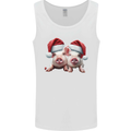 Christmas Piglets Wearing Xmas Hats Pig Mens Vest Tank Top White