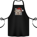 Christmas Pitbull Dog Wearing Xmas Hat Cotton Apron 100% Organic Black
