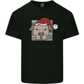 Christmas Pitbull Dog Wearing Xmas Hat Kids T-Shirt Childrens Black
