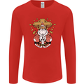 Christmas Praying Santa Christian Christianity God Mens Long Sleeve T-Shirt Red