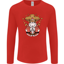 Christmas Praying Santa Christian Christianity God Mens Long Sleeve T-Shirt Red