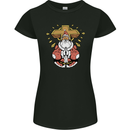 Christmas Praying Santa Christian Christianity God Womens Petite Cut T-Shirt Black