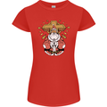 Christmas Praying Santa Christian Christianity God Womens Petite Cut T-Shirt Red
