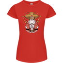 Christmas Praying Santa Christian Christianity God Womens Petite Cut T-Shirt Red