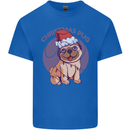 Christmas Pug Dog Xmas Kids T-Shirt Childrens Royal Blue
