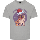 Christmas Pug Dog Xmas Kids T-Shirt Childrens Sports Grey