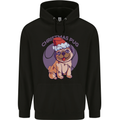 Christmas Pug Dog Xmas Mens 80% Cotton Hoodie Black