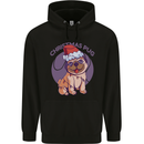 Christmas Pug Dog Xmas Mens 80% Cotton Hoodie Black