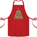 Christmas Pug Funny Dog Xmas Tree Cotton Apron 100% Organic Red