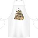 Christmas Pug Funny Dog Xmas Tree Cotton Apron 100% Organic White