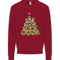 Christmas Pug Funny Dog Xmas Tree Kids Sweatshirt Jumper Red