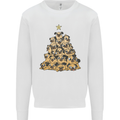 Christmas Pug Funny Dog Xmas Tree Kids Sweatshirt Jumper White
