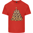 Christmas Pug Funny Dog Xmas Tree Mens Cotton T-Shirt Tee Top Red