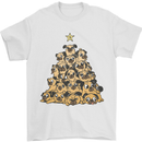 Christmas Pug Funny Dog Xmas Tree Mens T-Shirt 100% Cotton White