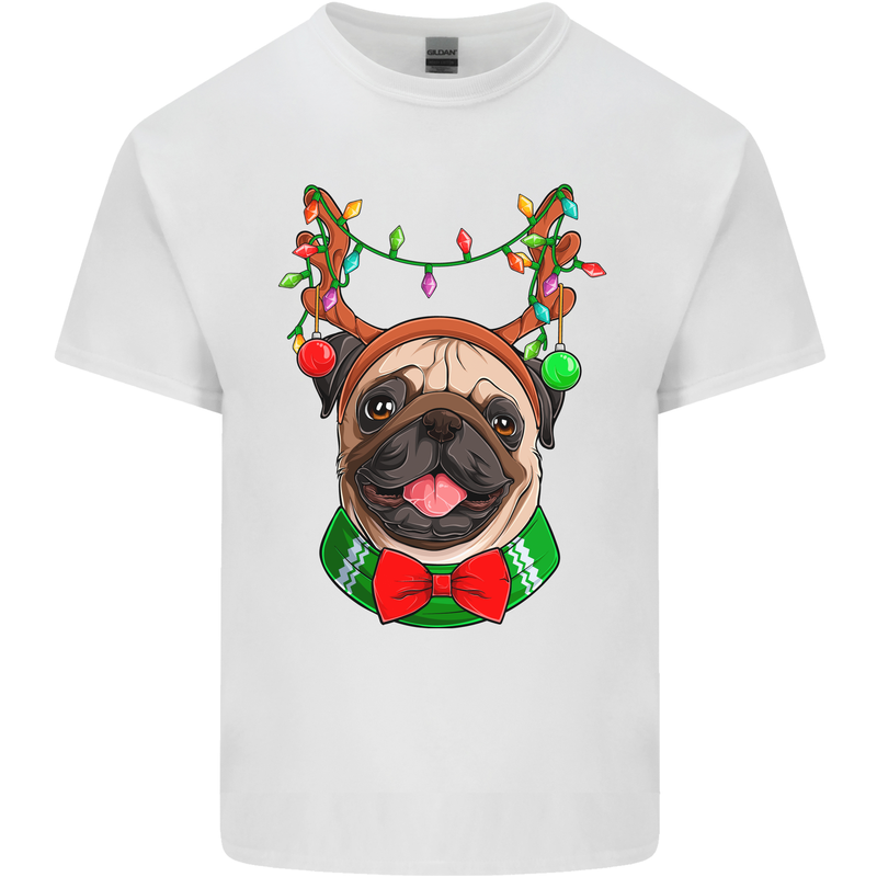 Christmas Pug Xmas Dog Kids T-Shirt Childrens White