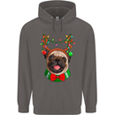 Christmas Pug Xmas Dog Mens 80% Cotton Hoodie Charcoal