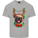 Christmas Pug Xmas Dog Mens Cotton T-Shirt Tee Top Sports Grey
