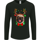 Christmas Pug Xmas Dog Mens Long Sleeve T-Shirt Black