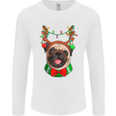 Christmas Pug Xmas Dog Mens Long Sleeve T-Shirt White
