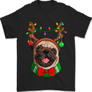 Christmas Pug Xmas Dog Mens T-Shirt 100% Cotton Black