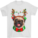 Christmas Pug Xmas Dog Mens T-Shirt 100% Cotton White