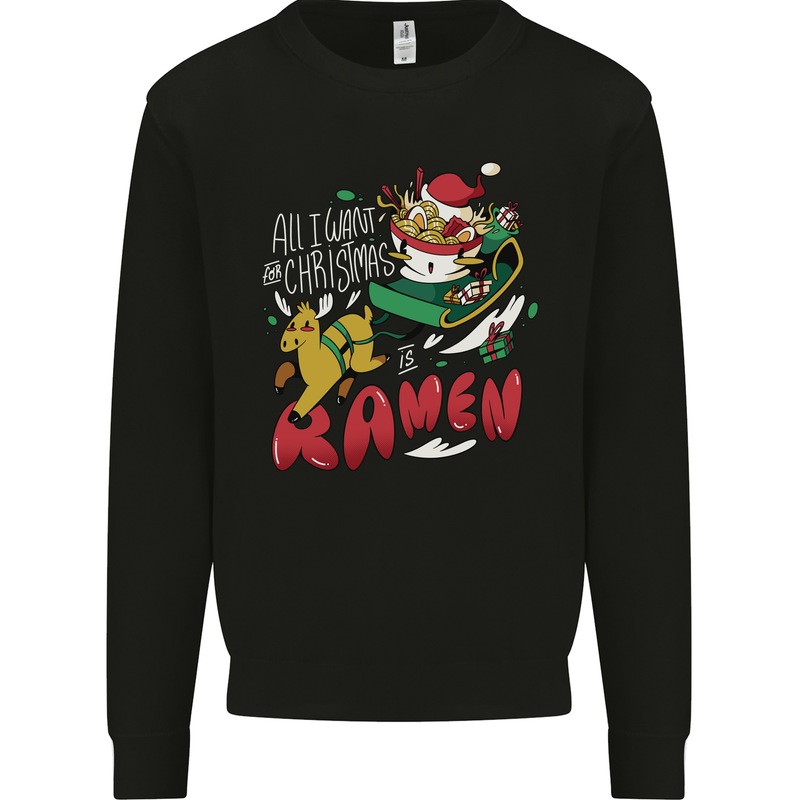 Christmas Ramen Funny Xmas Food Mens Sweatshirt Jumper Black