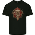 Christmas Reindeer Santa Skull Gothic Xmas Kids T-Shirt Childrens Black