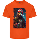 Christmas Reptile Dinosaur T-Rex Xmas Kids T-Shirt Childrens Orange
