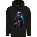 Christmas Reptile Dinosaur T-Rex Xmas Mens 80% Cotton Hoodie Black