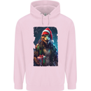 Christmas Reptile Dinosaur T-Rex Xmas Mens 80% Cotton Hoodie Light Pink